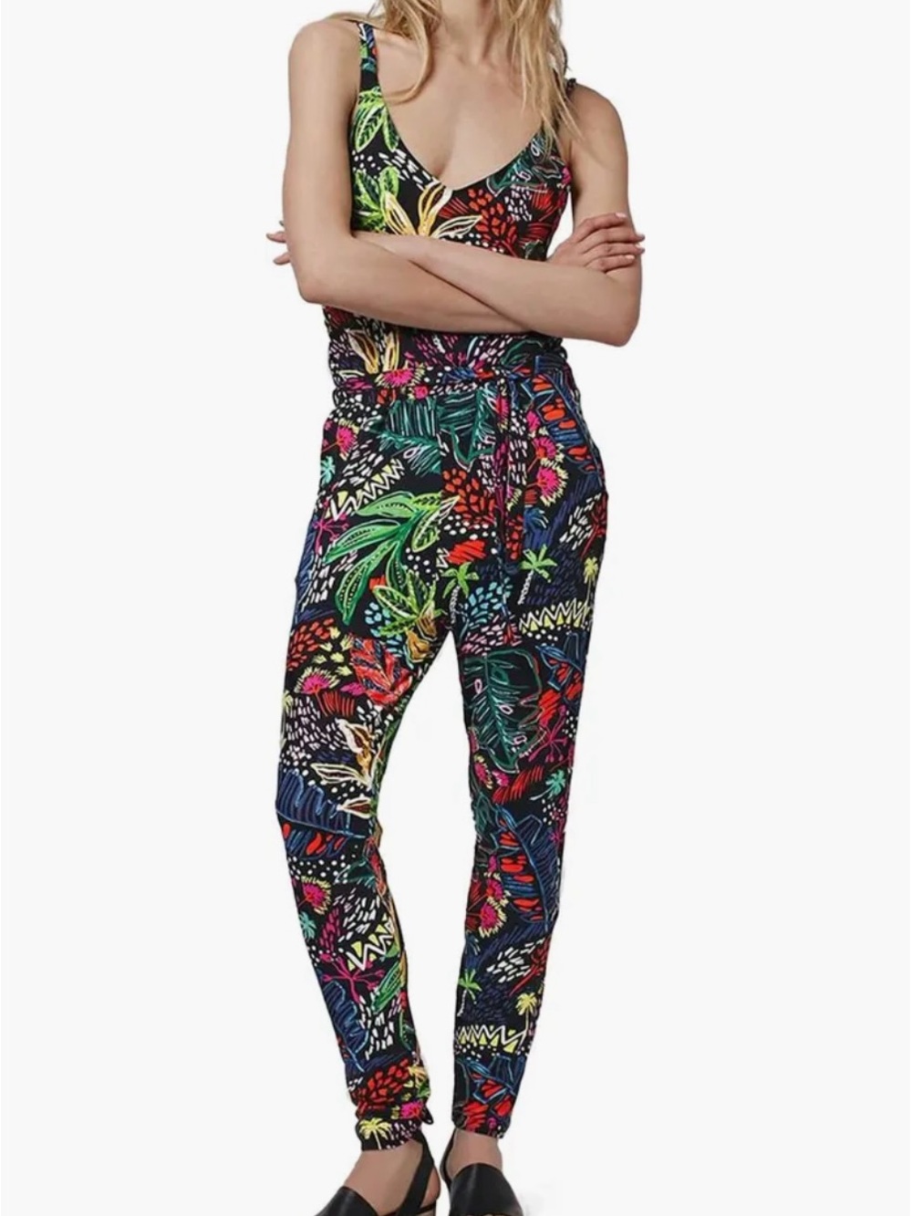 TOPSHOP RIO Tropical Print Women's Jumpsuit - Multicolor
